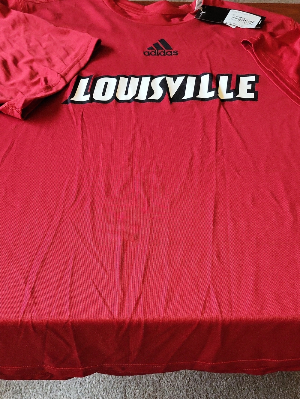 adidas Red Louisville Graphic Tee with Black Logo